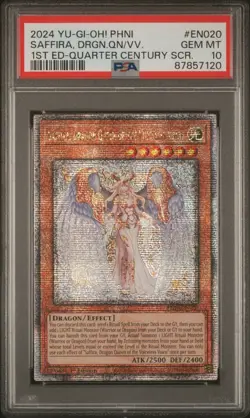Saffira, Dragon Queen Yugioh 2024 PHNI-EN020 Quarter Century Secret 1st PSA 10 - Image 1