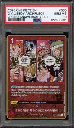 One Piece CCG In Two Years!! At the Sabaody Archipelago!! 2nd OP01-030 PSA 10 - Image 1