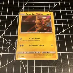 Detective Pikachu SM190 Black Star Promo Holo Pokemon Card NM (3) - Image 1