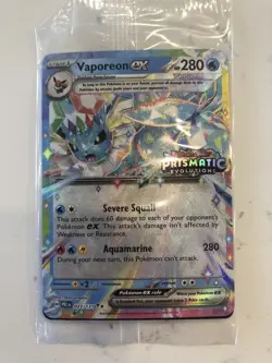 Vaporeon ex 23/131 Stamped Promo Prismatic Evolutions Pokemon Card SEALED - Image 1