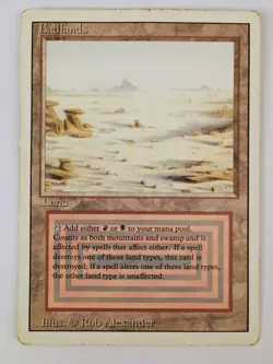 Magic the Gathering Badlands Revised Edition Dual Land Reserved MP-HP - Image 1