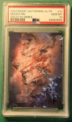 2023 Magic the Gathering LOTR Art Series Gold Facsimile #31 Mountain PSA 10 - Image 1