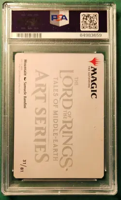 2023 Magic the Gathering LOTR Art Series Gold Facsimile #31 Mountain PSA 10 - Image 2
