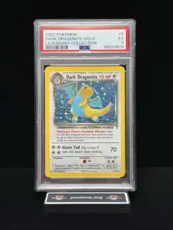 2002 Pokemon Legendary Collection Dark Dragonite-Holo #5 PSA 5 - Image 1