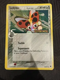 2006 Pokemon LEDYBA Ex Dragon Frontiers REVERSE HOLO Stamped Card 53/101 - MINT - Image 1