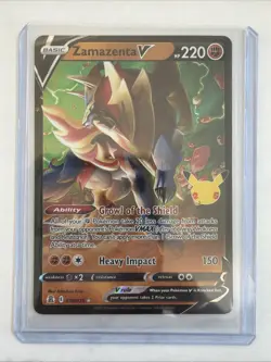 Zamazenta V 018/025 Ultra Rare Celebrations 25th Anniversary Pokemon - Near Mint - Image 1