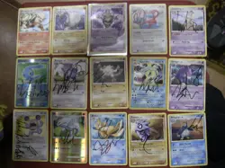 collection of signed pokemon cards - Image 1