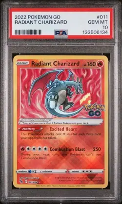 2022 POKEMON GO #011 RADIANT CHARIZARD PSA 10 - Image 1