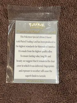 Pokemon #150 MEWTWO 23k Gold Plated Trading Card 1999 Burger King W CERT of AUTH - Image 3