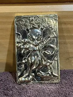 Pokemon #150 MEWTWO 23k Gold Plated Trading Card 1999 Burger King W CERT of AUTH - Image 5