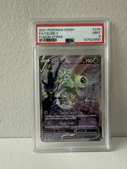 Pokemon 2021 Sword & Shield Fusion Strike Full Art #245 Celebi v PSA 9 - Image 1