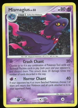 Pokemon TCG Mismagius Holo Rare D&P Stormfront 7/100 LP - Image 1