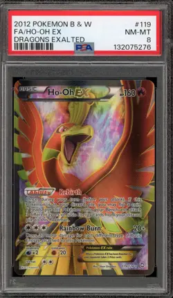 Pokemon Ho-Oh EX Dragons Exalted Full Art #119 PSA 8 - Image 1