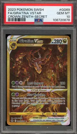 Pokemon Giratina VSTAR Crown Zenith Secret Rare Full Art #GG69 PSA 10 Gem Mint - Image 1