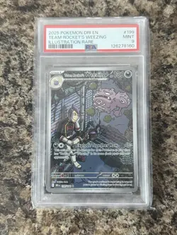 PSA Mint 9 2025 POKEMON DRI EN-ILLUSTRATION RARE #199 TEAM ROCKET'S WEEZING - Image 1