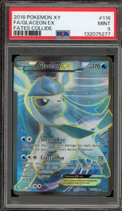 Pokemon Glaceon EX XY Fates Collide Full Art #116 PSA 9 Mint - Image 1