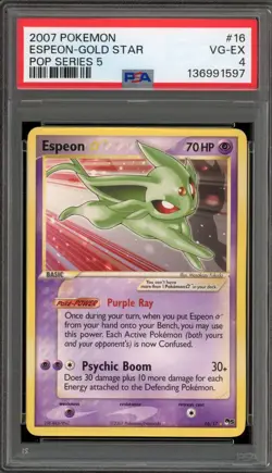 Pokemon Espeon Gold Star POP Series 5 #16 PSA 4 - Image 1