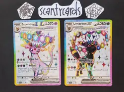 Pokemon NM Umbreon and Espeon Black Star Promo SVP175 SVP176 Figure Collection A - Image 1