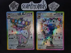 Pokemon NM Umbreon and Espeon Black Star Promo SVP175 SVP176 Figure Collection A - Image 2