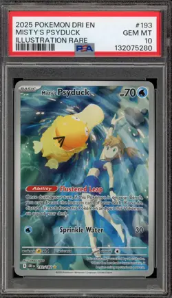 Pokemon Misty's Psyduck Destined Rivals Illustration Rare #193 PSA 10 Gem Mint - Image 1