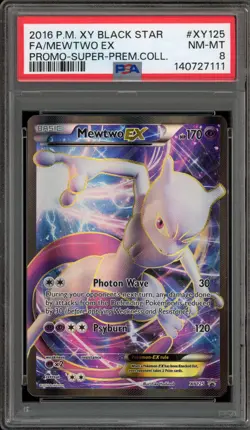Pokemon Mewtwo EX Super-Premium Coll. Black Star Full Art Promo XY125 PSA 8 - Image 1