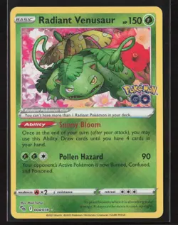 Radiant Venusaur 004/078 Holo Pokemon GO TCG NM/M - Image 1
