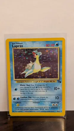 Pokemon TCG Lapras Fossil 10 Holo Unlimited Rare LP-MP - Image 1