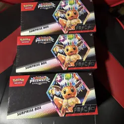 Pokemon TCG Scarlet & Violet Prismatic Evolutions Surprise Box - New Sealed 3X - Image 1
