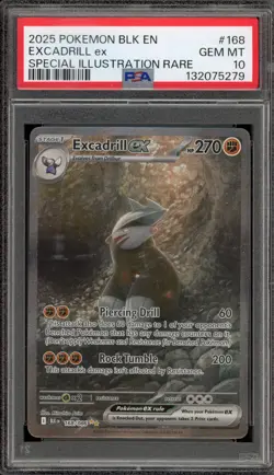 Pokemon Excadrill ex Black Bolt Special Illustration Rare #168 PSA 10 Gem Mint - Image 1