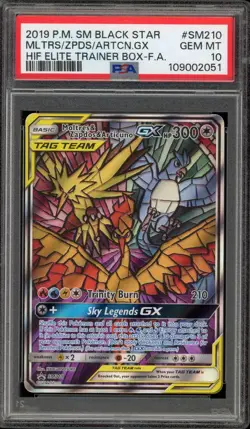Pokemon Moltres & Zapdos & Articuno GX Hidden Fates ETB FA Promo SM210 PSA 10 - Image 1