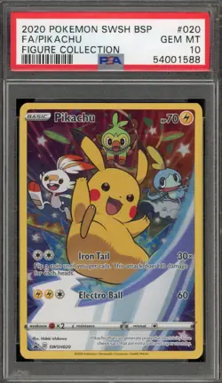 Pokemon Pikachu Sword & Shield Figure Coll. Full Art Promo SWSH020 PSA 10 - Image 1
