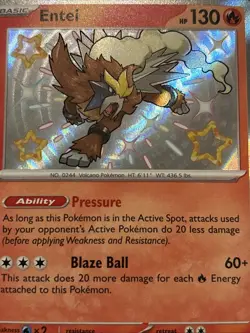 Pokemon TCG: SV: Paldean Fates Entei 112/091 Shiny Holo - Image 1
