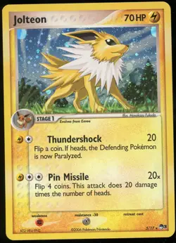 Pokemon TCG Jolteon Holo Rare D&P POP Series 3 3/17 NM - Image 1