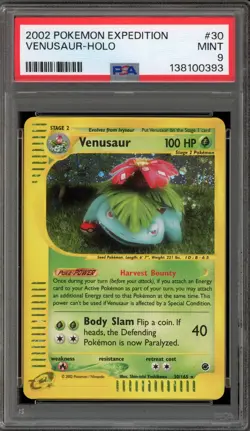 Pokemon Venusaur Expedition Holo Rare #30 PSA 9 Mint - Image 1