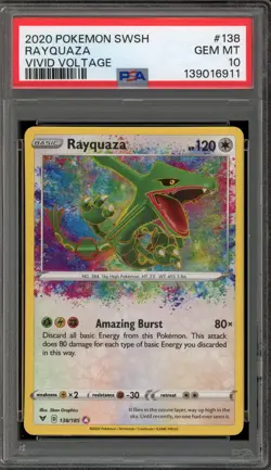 Pokemon Rayquaza Vivid Voltage Amazing Rare #138 PSA 10 Gem Mint - Image 1
