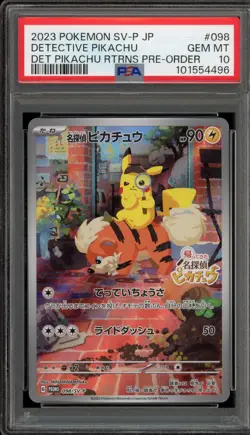 Pokemon Detective Pikachu Returns Preorder JPN FA Promo 098/SV-P PSA 10 Gem Mint - Image 1