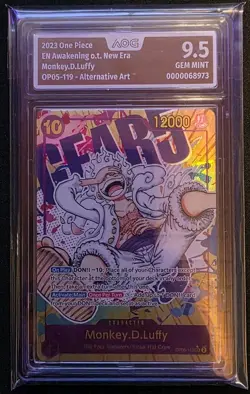 One Piece TCG OP05-119 Monkey.D.Luffy SEC Alt Art ENGLISH AOG Gem Mint 9.5 - Image 1