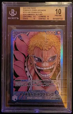 One Piece TCG OP01-060 Donquixote Doflamingo L ALT ART Japanese BGS Pristine 10 - Image 1