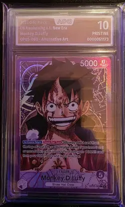 One Piece TCG OP05-060 Monkey.D.Luffy L Alternative Art ENGLISH AOG Pristine 10 - Image 1