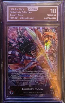 One Piece TCG EB01-001 Kouzuki Oden L ALT ART ENGLISH AOG Gem Mint 10 - Image 1