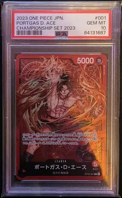 One Piece TCG OP03-001 Portgas.D.Ace Championship Set 2023 Japanese PSA 10 - Image 1