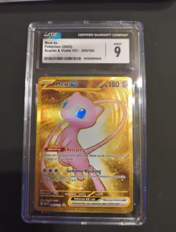 CGC Graded 9 Mint Mew ex 205/165 151 Hyper Rare Pokemon Card MEW EN Not Promo - Image 1