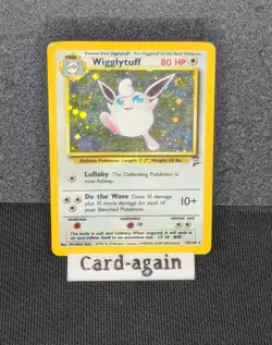 Pokemon TCG Wigglytuff Base Set 2 Holo Rare Card 19/130 - DMG - Image 1