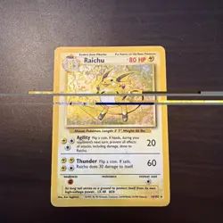 Raichu 14/102 Base Set Unlimited Holo Rare Vintage LP WOTC Pokemon Card - Image 1
