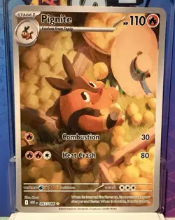 Pokemon Pignite Illustration Rare Holo 097/086 Sv: White Flare TCG Card NM/M - Image 1