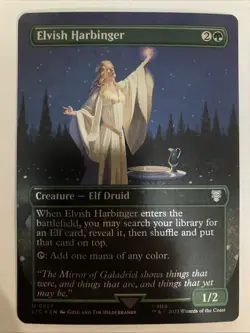 FOIL - Elvish Harbinger - Borderless MTG Hildebrandt Lord of the Rings 0527 - NM - Image 1