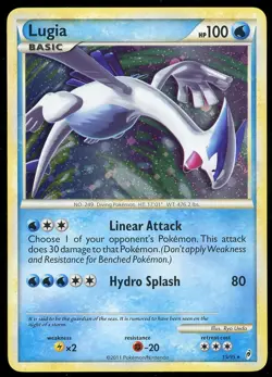 Pokemon TCG Lugia Holo Rare HG&SS Call of Legends 15/95 LP - Image 1