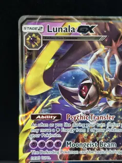 Pokemon Lunala GX Sun & Moon Base Set 66/149 Holo Ultra Rare Near Mint - Image 4