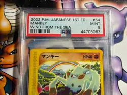 2002 Japanese Pokemon ~ Wind from the Sea 1st Edition ~ Mankey #54 ~ PSA 9 - Image 2