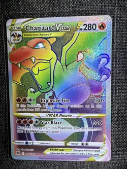 Pokemon TCG Charizard VSTAR Rainbow Secret Rare Card Brilliant Stars 174/172 - Image 3